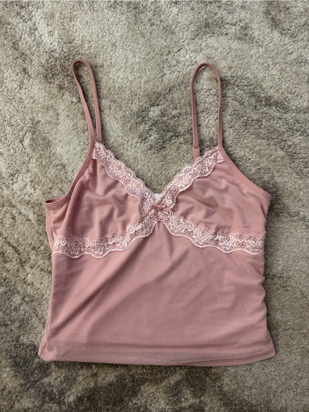 Pink Rose Blush Lace-Trim Cami